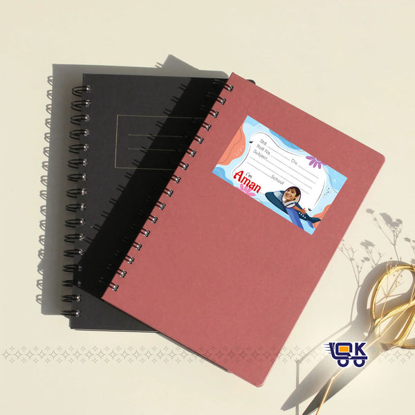 Personalized Cartoon Airplane Name Labels with Photo | Kids School Sticker Labels (36 Pcs Pack)