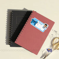Personalized Blue Butterfly Photo Name Slips for Kids | Custom School Notebook Labels (24 pcs Pack)