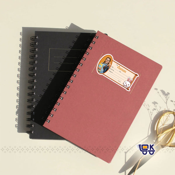 Personalized Cute Bunny Kids Name Slips with Photo | Minimal School Notebook Labels for Students (24 pcs Pack)