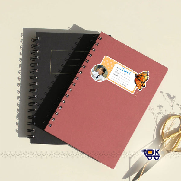 Personalized Butterfly Photo Name Slips for Kids | Custom School Notebook Labels (24 pcs Pack)