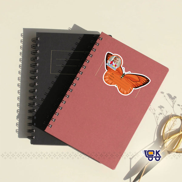 Personalized Butterfly Theme Name Slips with Photo | Custom School Labels for Kids (24 pcs Pack))