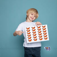 Personalized Butterfly Theme Name Slips with Photo | Custom School Labels for Kids (24 pcs Pack))