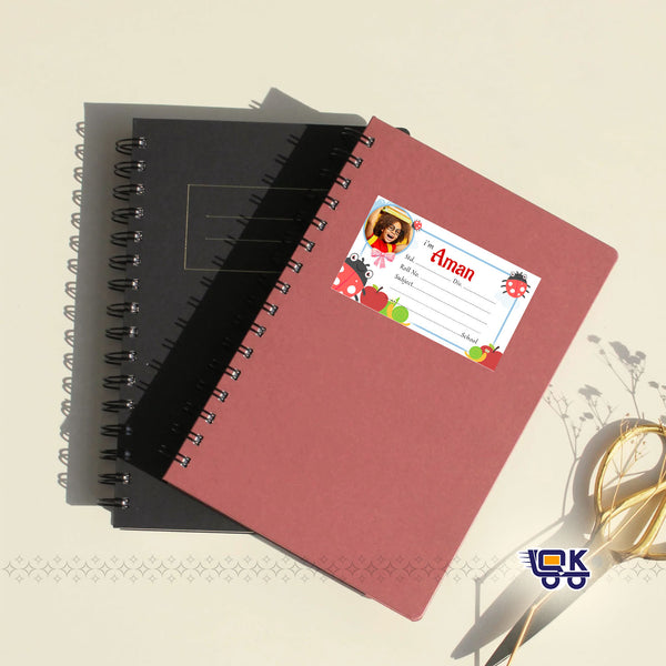 Personalized Cute Bug Theme Name Labels with Photo | Kids School Sticker Labels (36 Pcs Pack)