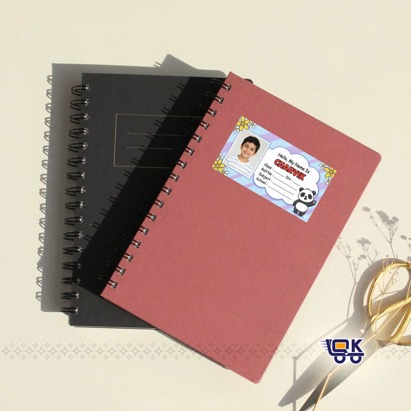 Personalized Cute Panda Name Labels with Photo | Kids School Sticker Labels (36 Pcs Pack)