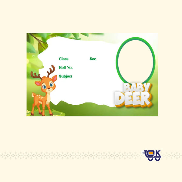 Personalized Baby Deer Name Labels with Photo | Kids School Sticker Labels (36 Pcs Pack)