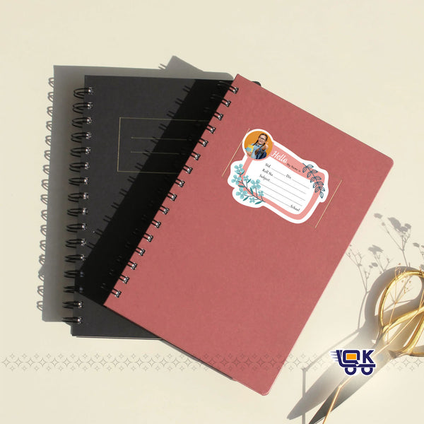 Personalized Floral Photo Name Slips for School | Aesthetic Notebook Labels for Kids (24 pcs Pack)