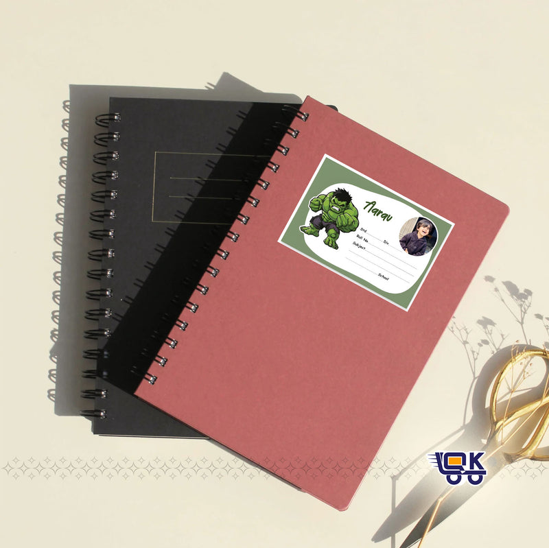 Personalized Hulk Theme Name Slips with Photo | Kids School Labels Stickers 36 Pcs Pack