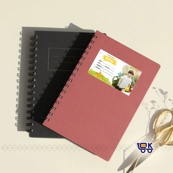 Personalized Cartoon Monster Name Slips with Photo | Kids School Label Stickers (36 Pcs Pack)