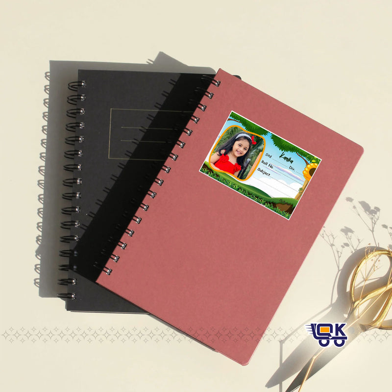 Personalized Nature Theme Name Slips with Photo | Kids School Label Stickers (36 Pcs Pack)