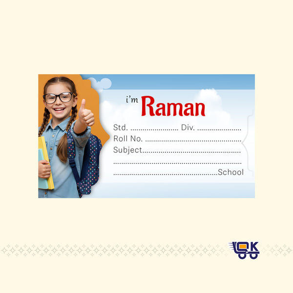 Personalized Photo Name Labels for Kids | School Sticker Labels with Photo & Details (36 Pcs Pack)