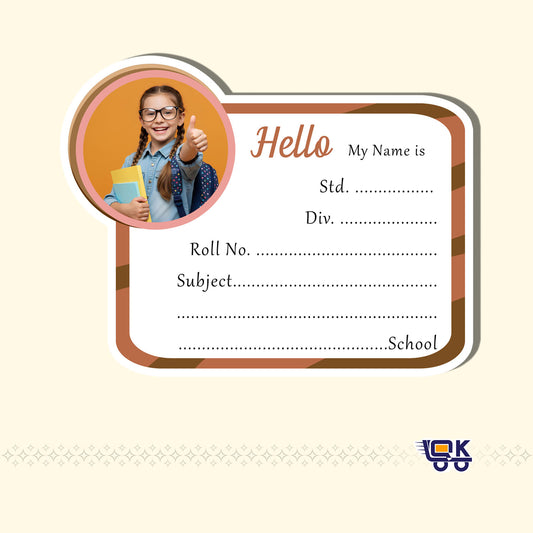 Personalized Photo Name Slips for School | Simple & Clean Notebook Labels for Kids (24 pcs Pack)