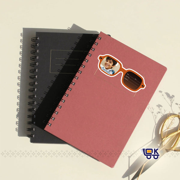 Personalized Sunglasses Name Slips with Photo | Kids Notebook Labels (24 Pcs Pack)