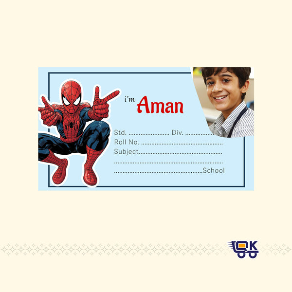 Personalized Superhero Style Name Labels with Photo | Kids School Sticker Labels (36 Pcs Pack)