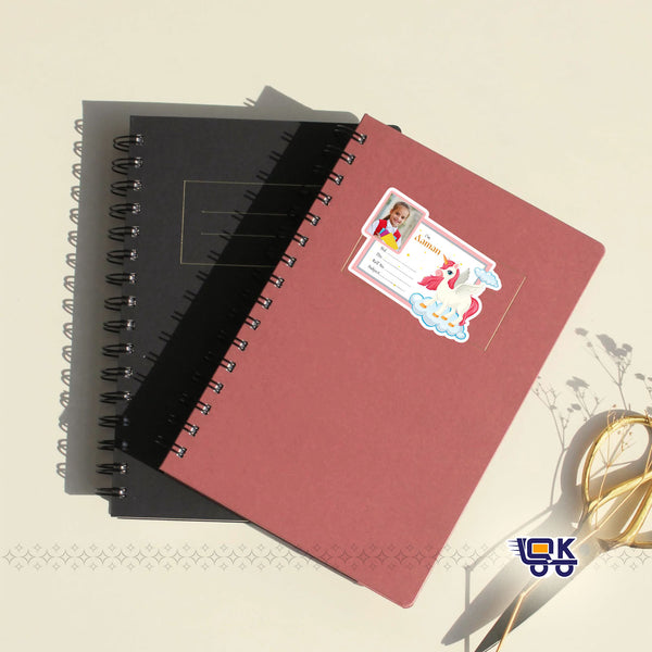 Personalized Unicorn Name Slips with Photo | Cute School Notebook Labels for Kids (24 pcs Pack)