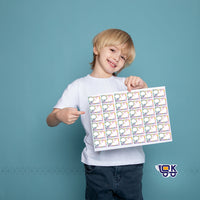 Personalized Unicorn Theme Name Slips with Photo | Kids School Labels Stickers 36 Pcs Pack