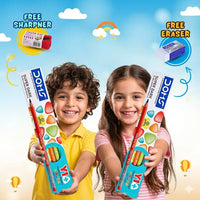 QUANTUMKART LASER PERSONALIZED NAME PENCILS BOX SET OF 10 PCS (1 ERASER & SHARPENER FREE)